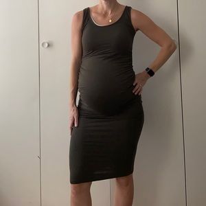 Dark green maternity dress